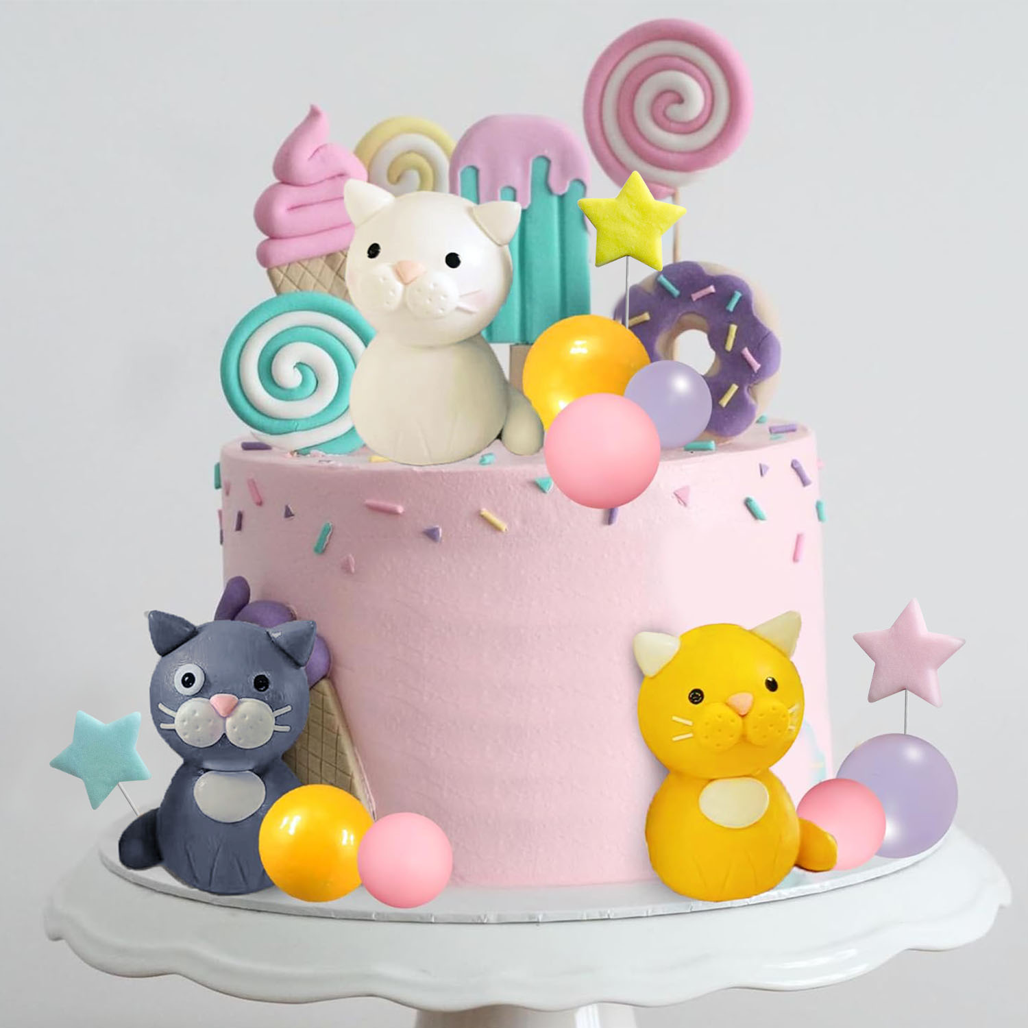 Pet Supplies Outlet - 17 adet kedi kek Topper sevimli