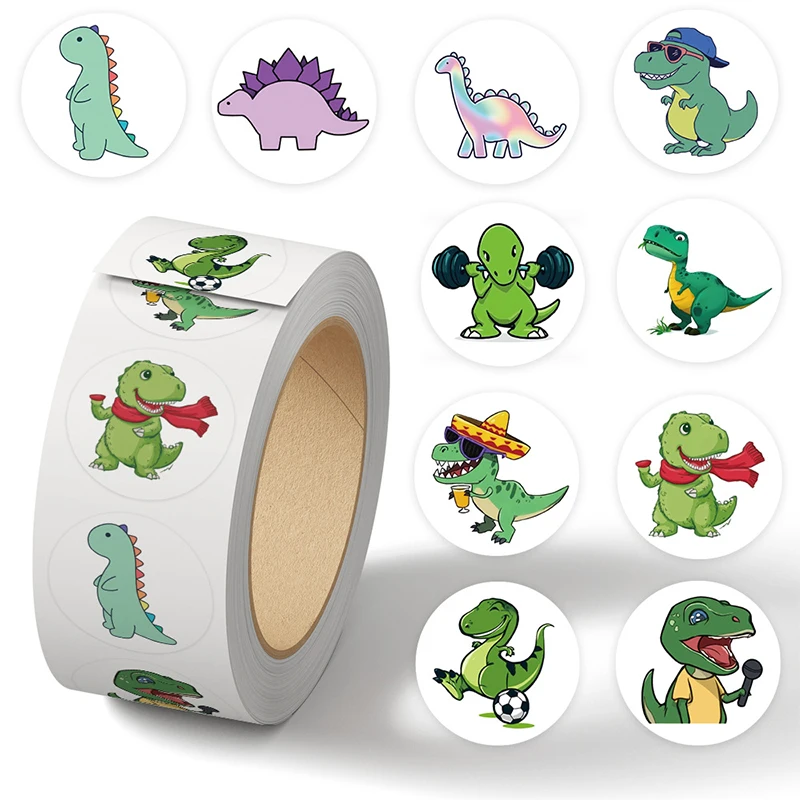 Pet Supplies Rewards - 500 adet karikatür dinozor rulo etiket