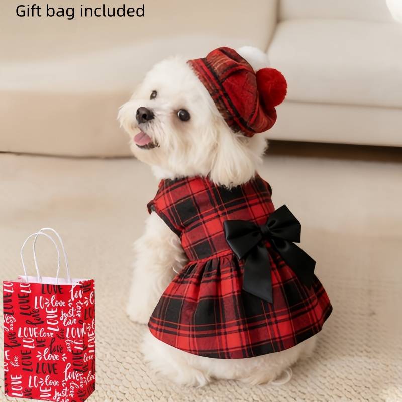 Pet Supplies Co - Evcil Köpek Kıyafetleri Ekose Gömlek Takım