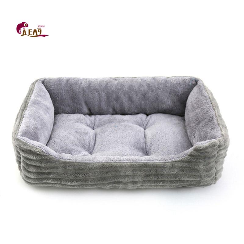 Pet X Supplies & Tack - AEA9-Gri Köpek Yatağı Pet Kare Peluş